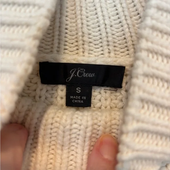 J. Crew Off-White 100% Wool Knit Sweater - Picture 3 of 6